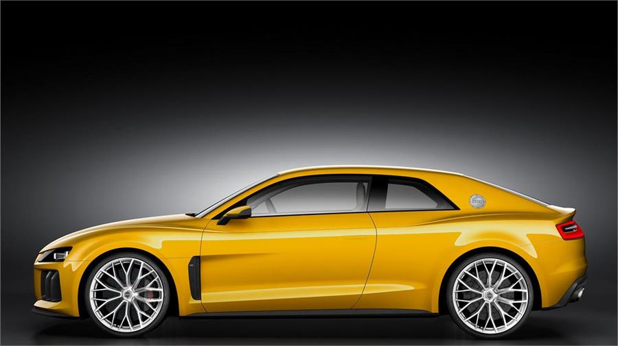 Mucho músculo en esta vista lateral. Audi ha sido fiel el estilo "contundente" del Quattro Sport original.