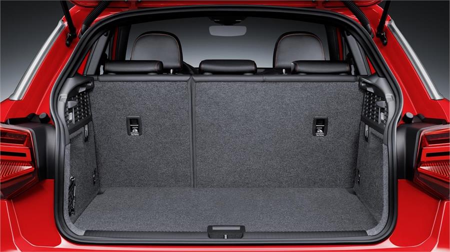 Con 405 litros de capacidad, y unas formas muy cúbicas, el maletero del Q2 es 25 litros más espacioso que el de un Audi A3 Sportback.