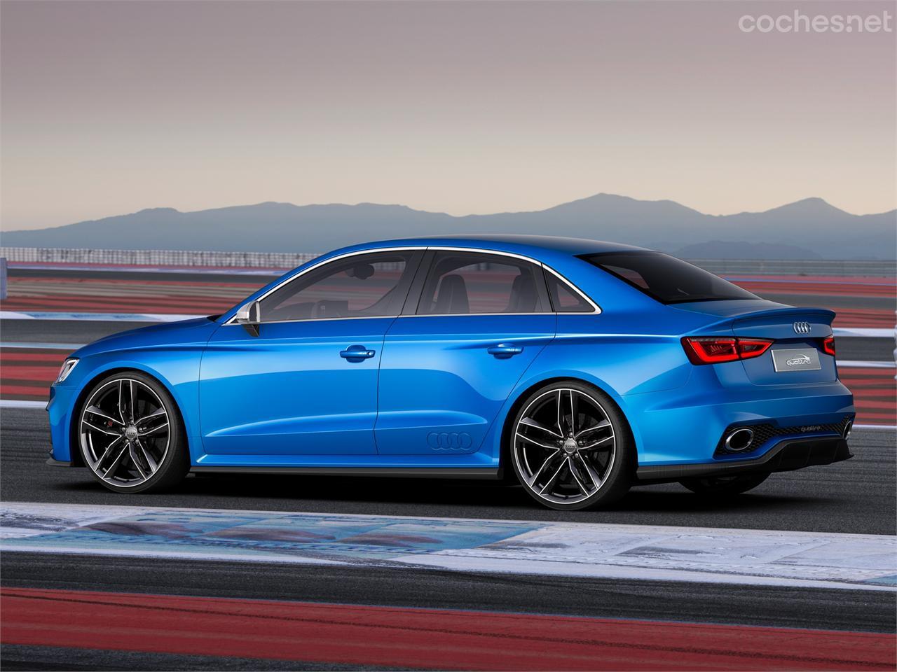 El Audi A3 clubsport quattro concept monta un 5 cilindros en línea de 2,5 litros como el que montaban los RS3 Sportback y TT-RS, pero con una completa preparación.