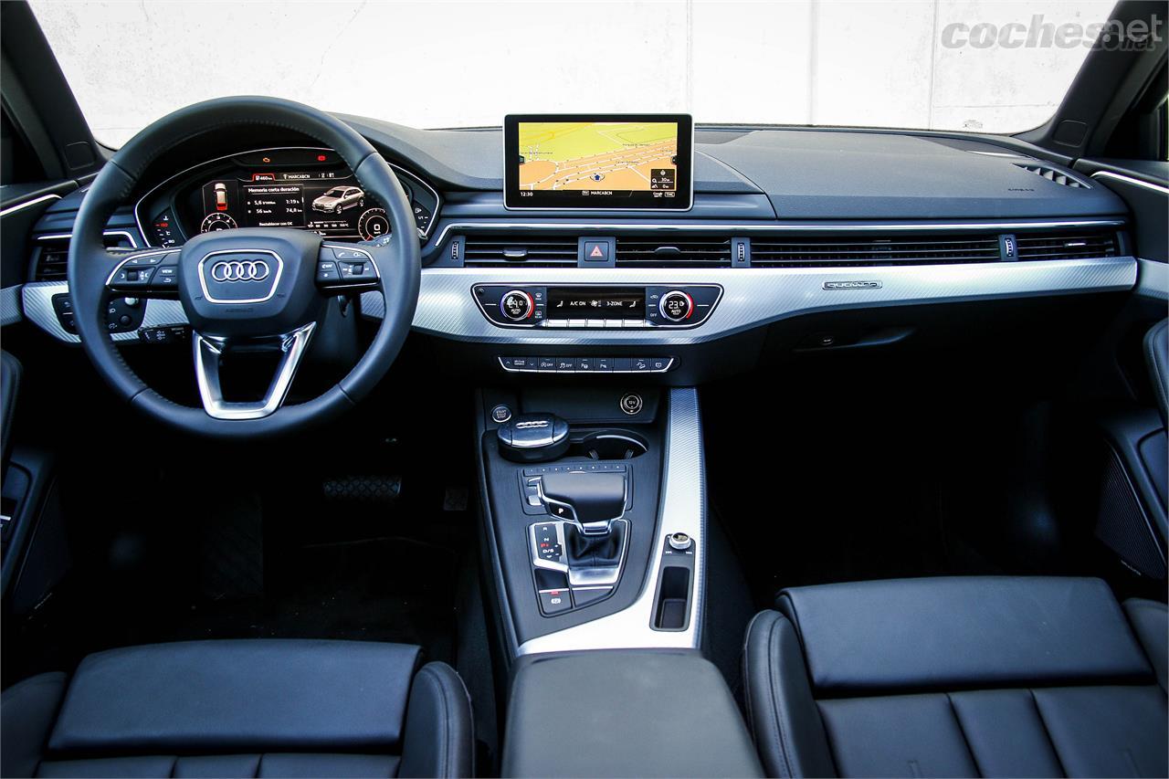 El habitáculo de este Audi es toda una referencia en calidad y acabados, difícilmente superables. El diseño es moderno pero no extremo, con la elegancia como principio. 