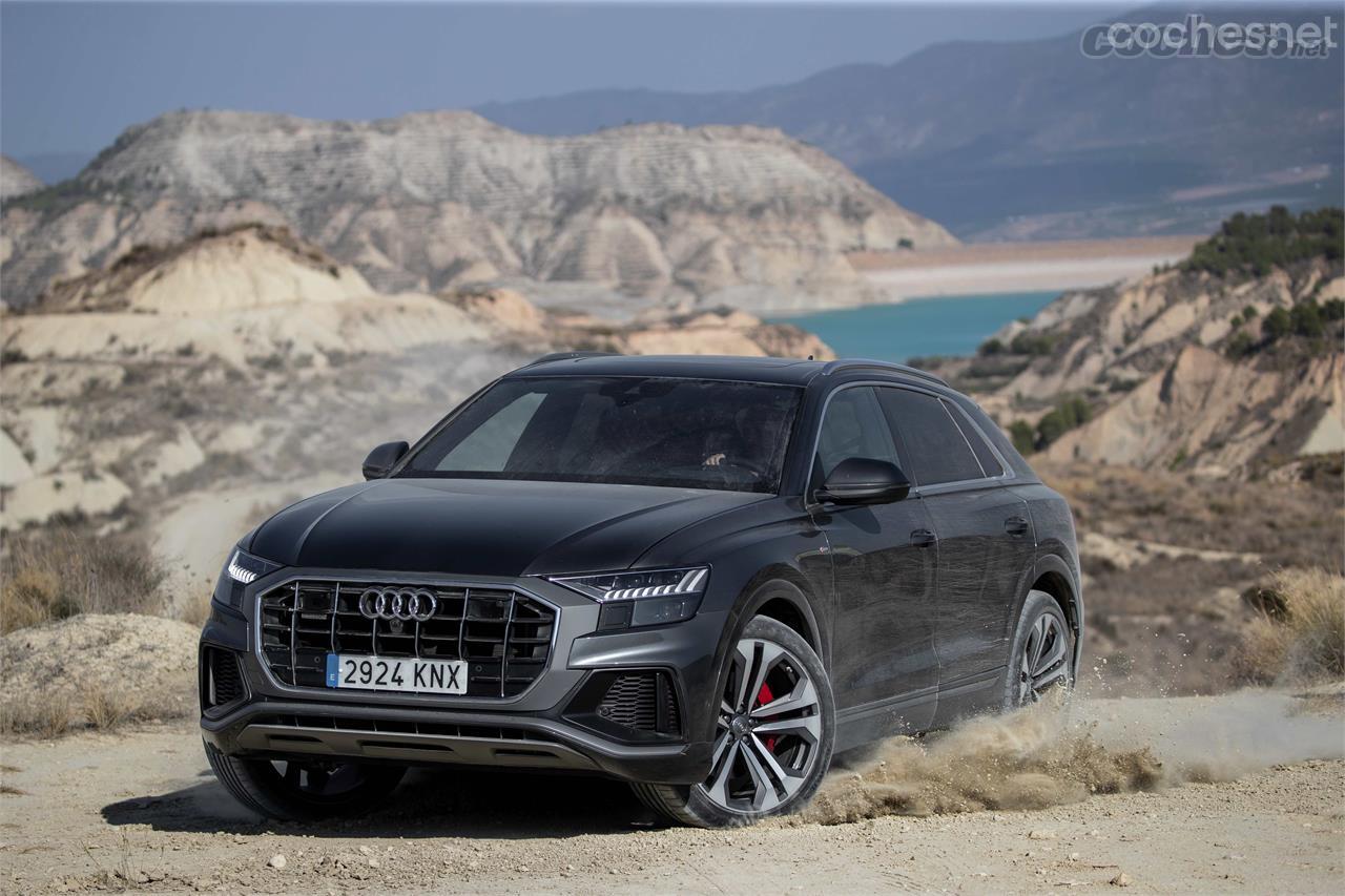 El nuevo Audi Q8 es la nueva referencia en SUVs de lujo de la firma alemana. Tiene un aire más deportivo que el Q7, y ofrece una versatilidad similar. 