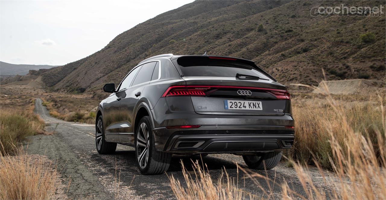 La zaga de este SUV sigue la línea ya vista en otras berlinas de la casa, con esas típicas ópticas unidas por una tira luminosa que cruza todo el portón. 