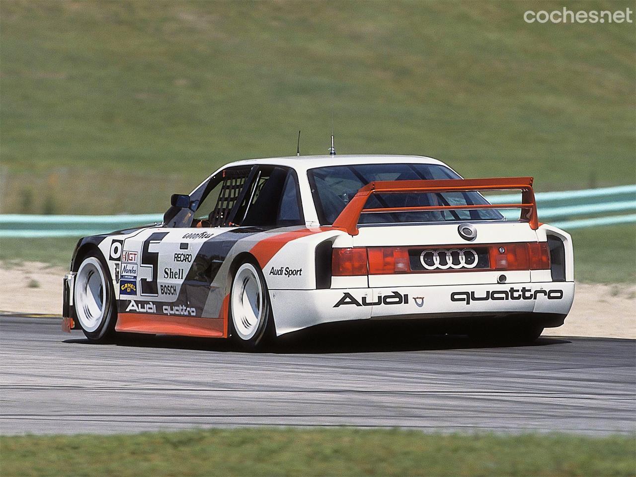 Además de por sus 2 metros de ancho, el Audi 90 quattro IMSA GTO destacaba por estar animado por un motor 5 cilindros turbo de 720 CV.