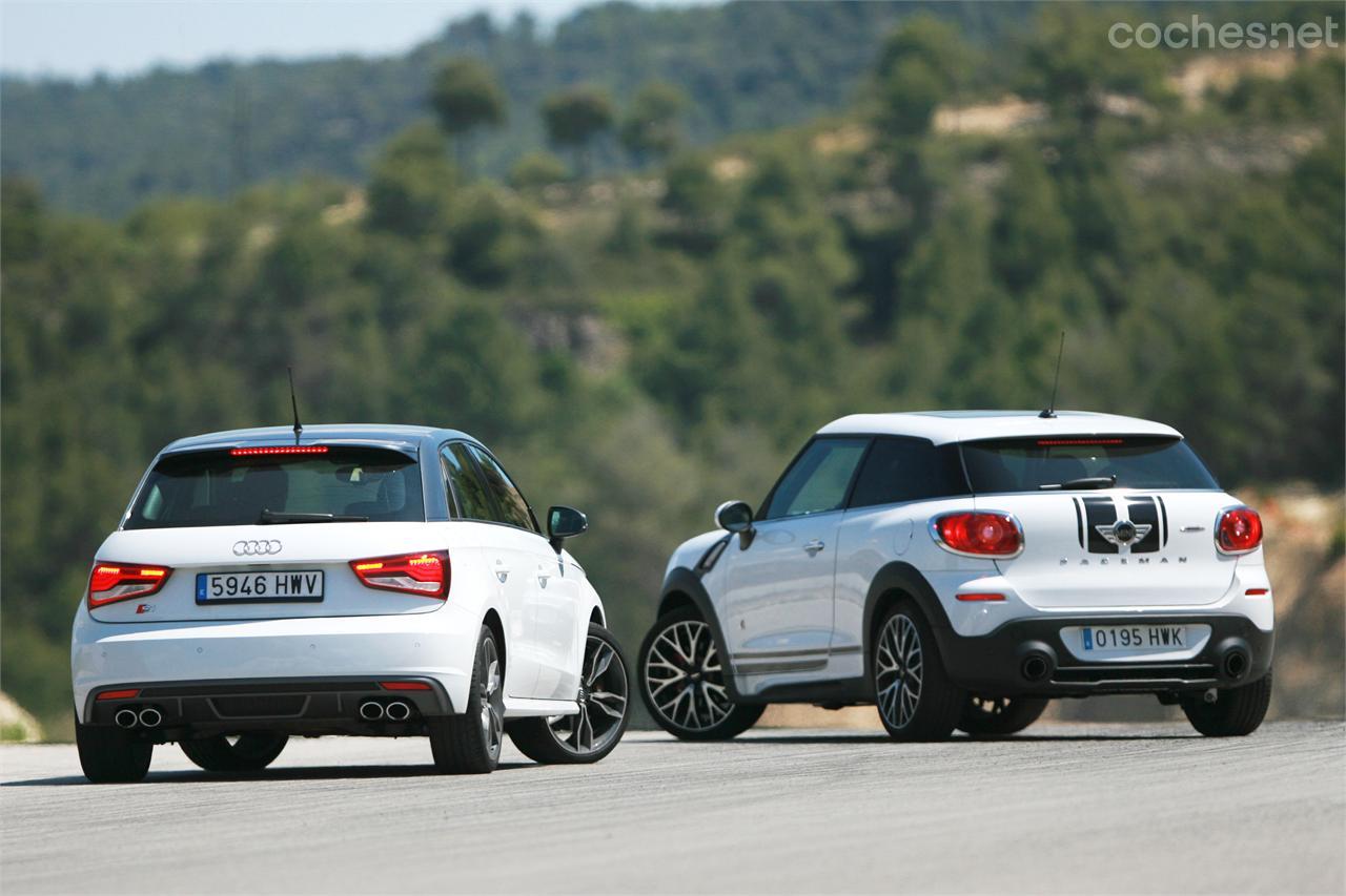 La personalización deportiva es más acusada en el Mini que en el Audi que apenas revela su potencial deportivo.