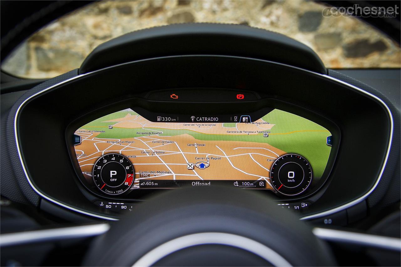 El virtual cockpit, de serie en el TT S Roadster, puede configurarse según los gustos o las necesidades puntuales del conductor.