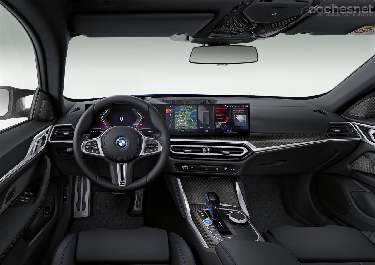 El interior del BMW i4 M50 no se sale de lo habitual en la marca. Eso sí, digitalización a tope. 