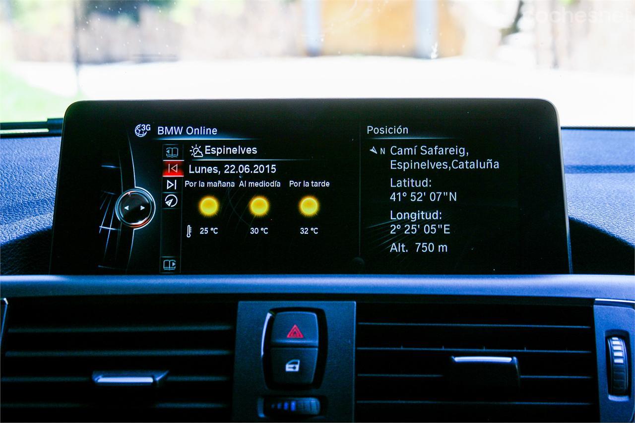 El paquete de servicios BMW Connected Drive permite acceder a internet para consultar, por ejemplo, el pronóstico del tiempo. 