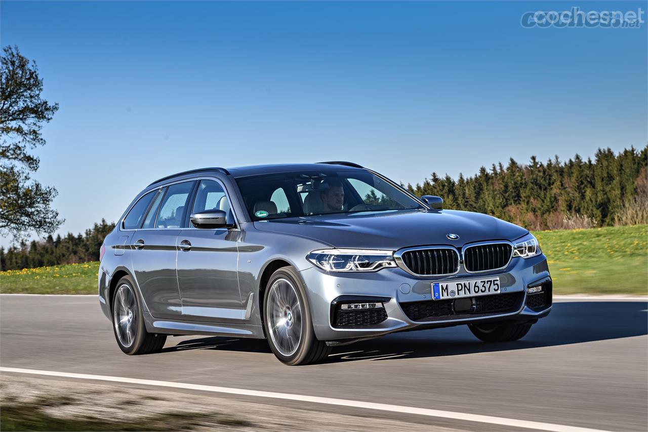 Esta nueva generación del BMW Serie 5 Touring pesa una media de 100 kilos menos que la anterior, algo que juega en favor de su comportamiento dinámico. 