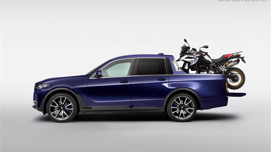 Sobre la base de un BMW X7 convencional, los aprendices de formación profesional del Grupo BMW han creado este prototipo en forma de Pick-Up.