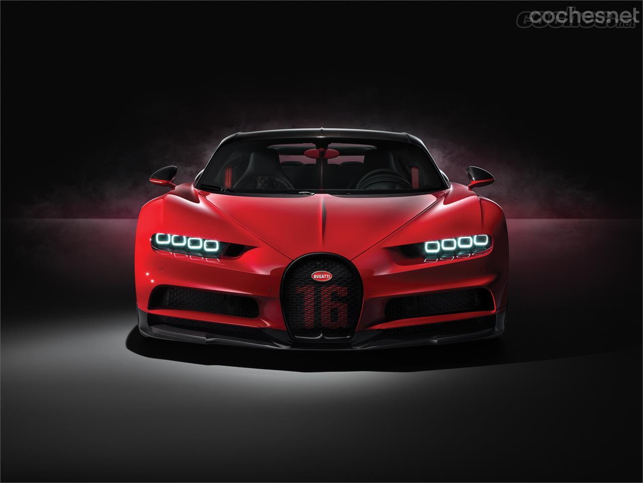 El Bugatti Chiron Sport se diferencia del Chiron por sus detalles más deportivos y sus settings de suspensión y dirección cambiados.