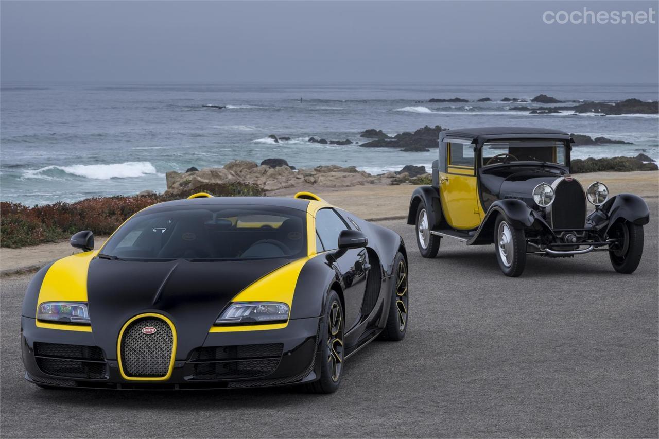 Este espectacular Bugatti Type 44 acompañó al Veyron en su presentación.