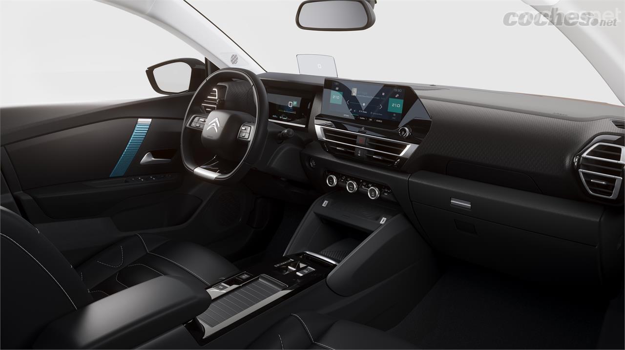 El interior del nuevo Citroën C4 sigue la filosofía de querer ofrecer el máximo confort. Las formas son poco agresivas y todo tiene un aspecto bastante minimalista. 