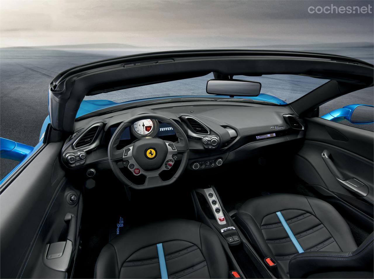 Ferrari ha diseñado una sonoridad especial en el V8 de esta versión descapotable para mayor disfrute de la conducción a cielo abierto. 