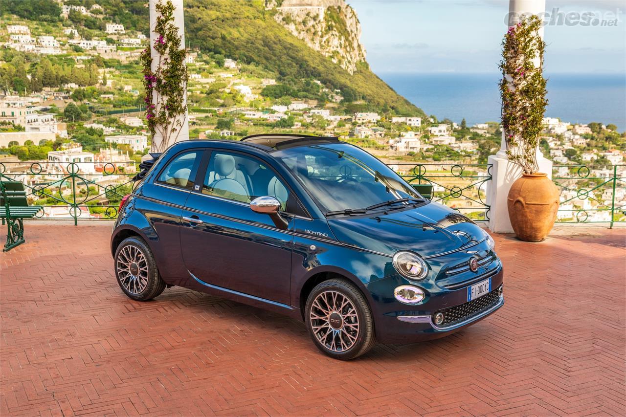 El Fiat 500 Yachting está disponible solo con la carrocería descapotable y con el motor micro-híbrido de 69 CV.