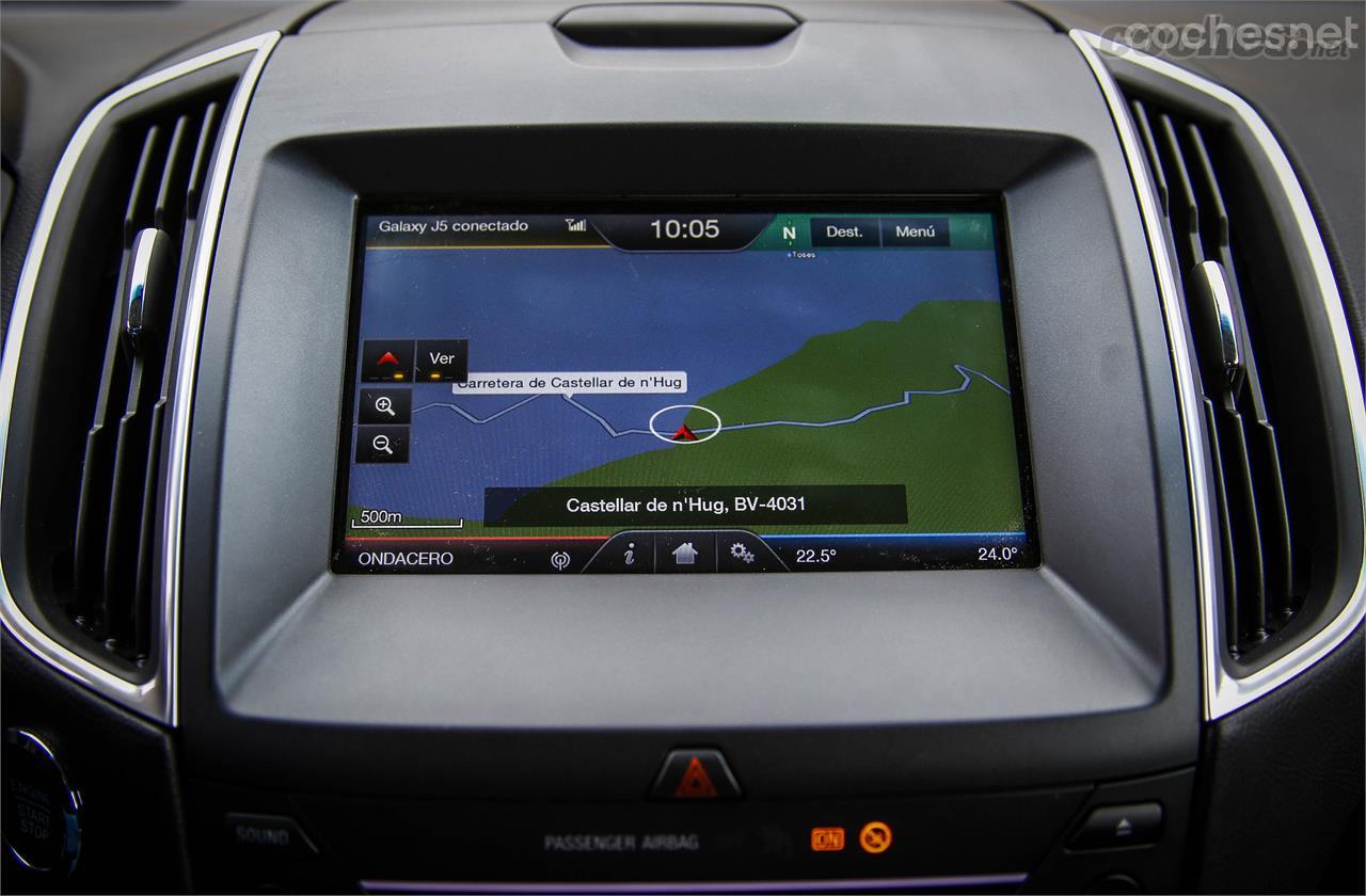 La pantalla digital del sistema SYNC2 de Ford ofrece buenos gráficos y menús bastante intuitivos. 