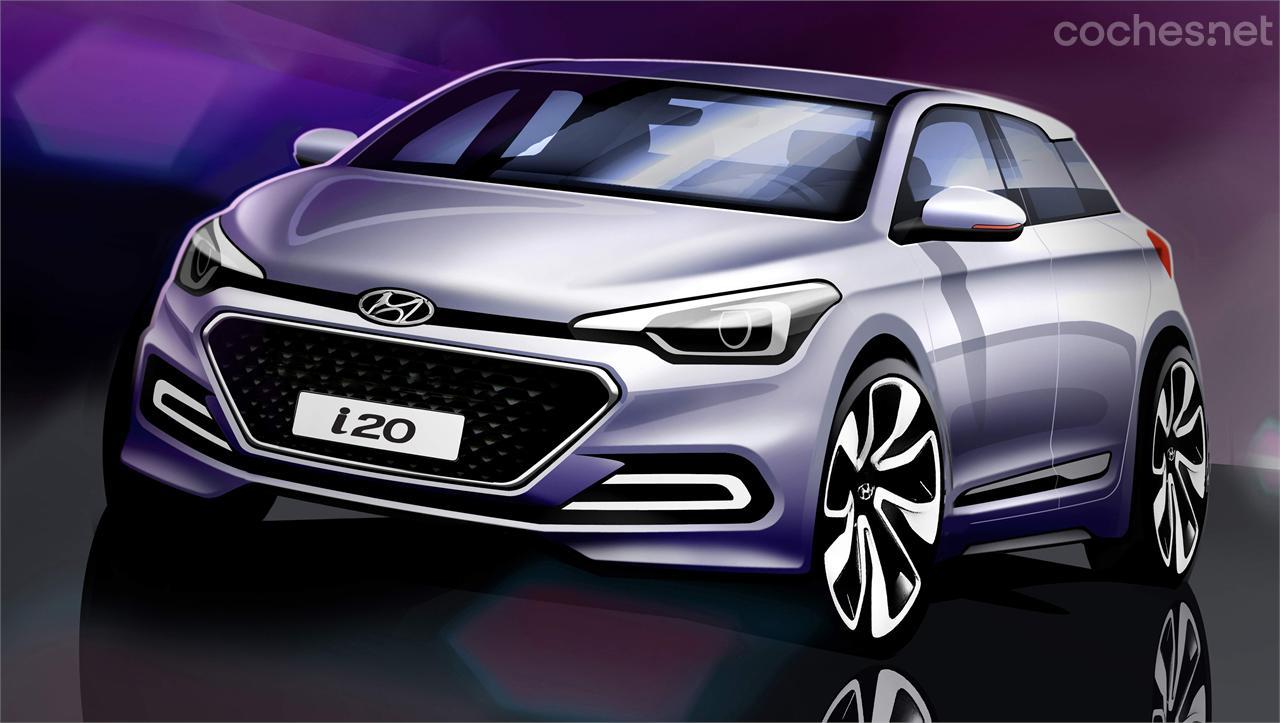 Es un primer dibujo, pero el nuevo Hyundai i20 promete una estética más atractiva y deportiva. 