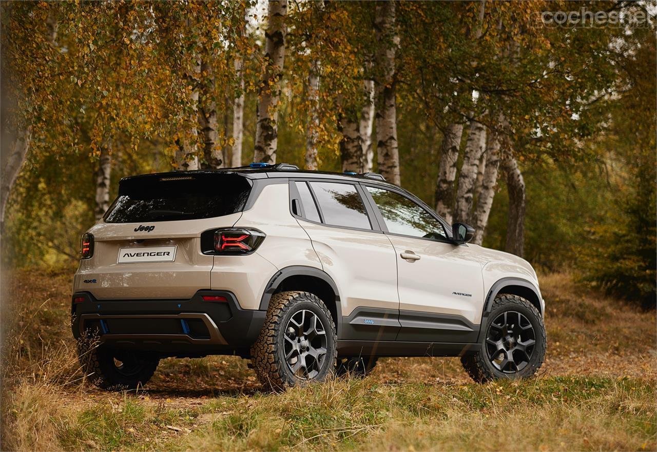 Las ruedas de taco dan al Jeep Avenger Concept un aspecto mucho más off-road que el modelo de serie.