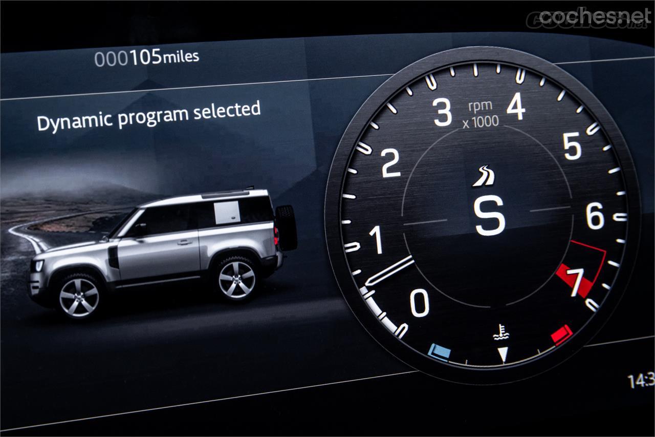 El Land Rover Defender V8 tiene un nuevo programa Dynamic en el Terrain Response, para adaptar el comportamiento del chasis a sus mayores prestaciones. 