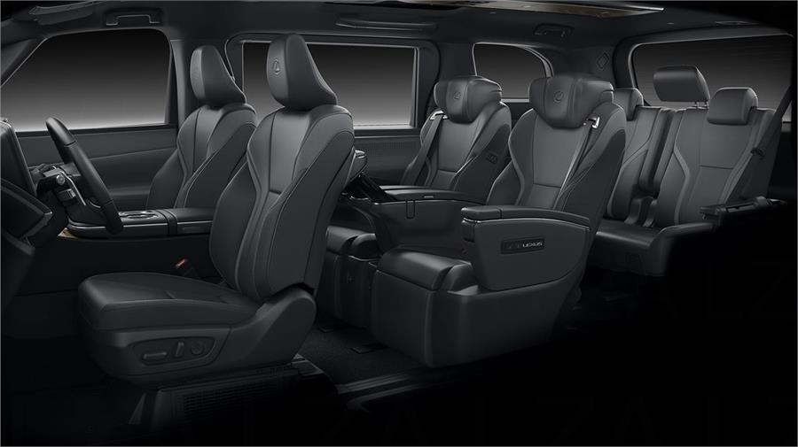 El Lexus LM de seis plazas puede añadir un séptimo asiento para un uso ocasional en la parte central de la tercera fila.