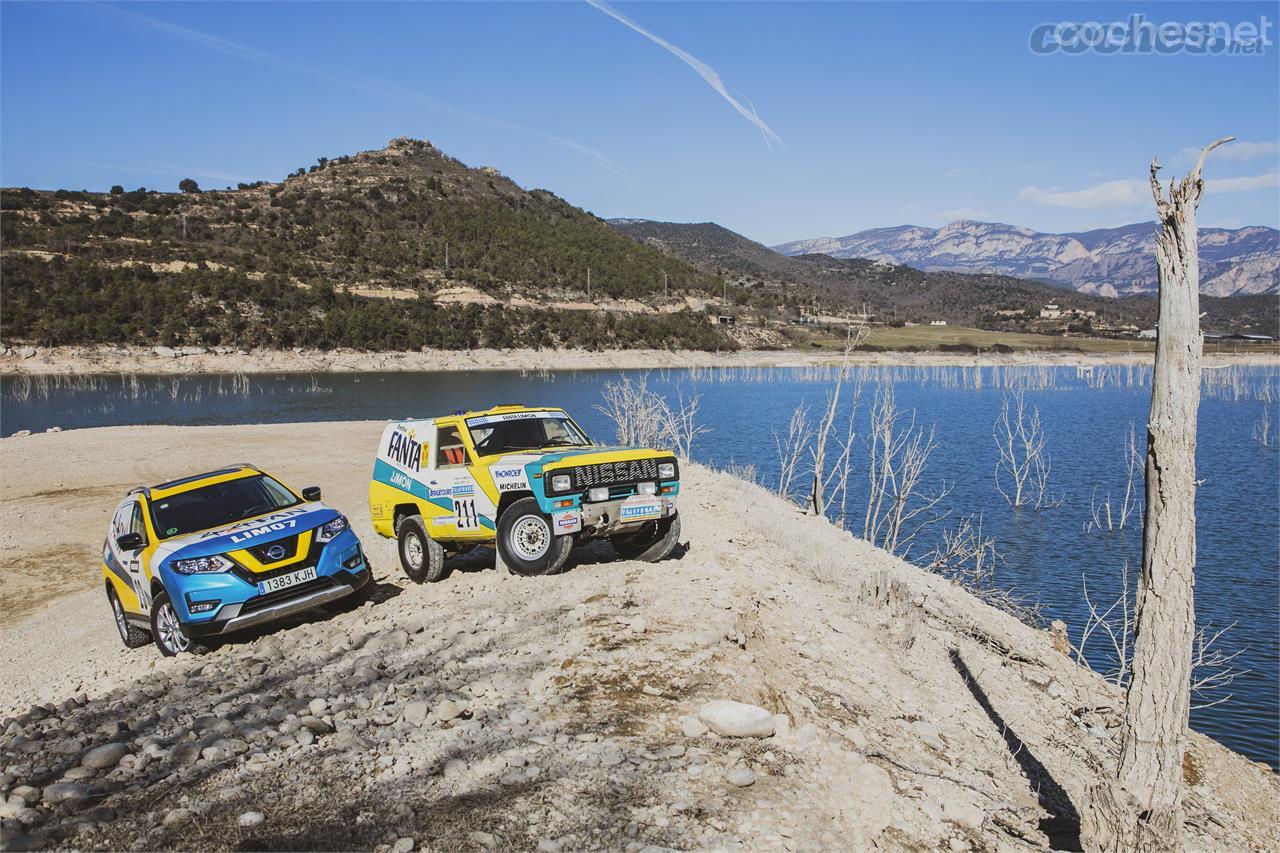 La decoración del Nissan X-Trail 4x4 Fan se inspira en la del Patrol del Dakar. Ambas llaman mucho la atención. 