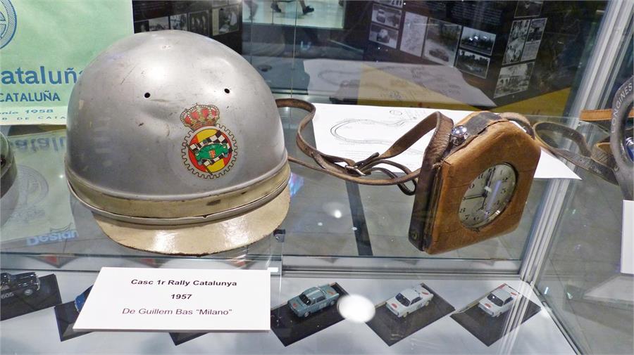 Este es el casco con el compitió en el Rally Catalunya de 1957 Guillem Bas "Milano", el copiloto de Sebastià Salvadó.