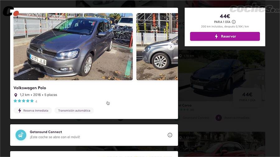 La reserva de un coche de un particular se hace a través de plataformas online especializadas. 