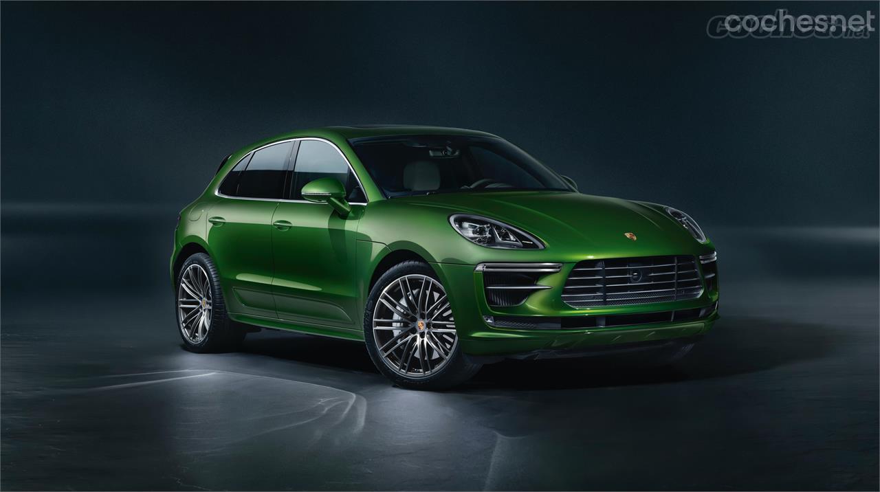 El Porsche Macan Turbo tiene un frontal distinto al de sus dos hermanos de gama, Macan y Macan S. Esta versión cierra la gama por arriba.