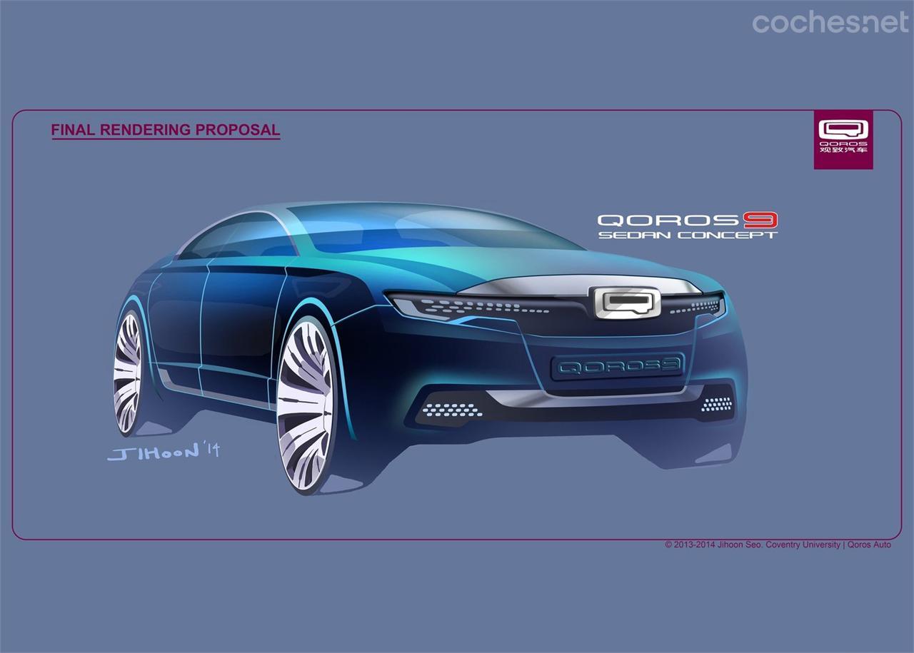 Los renderings que Seo creó del prototipo Qoros 9 Sedan Concept le valieron para ganar el premio de diseño Best Flat Work patrocinado por la marca de tabletas Wacom.