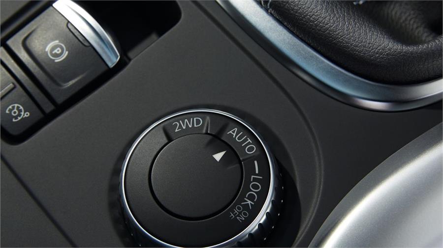 Este mando giratorio permite elegir entra las tres posiciones que ofrece el sistema de tracción integral All Mode 4x4-i desarrollado por Nissan y que el Kadjar aprovecha en sus versiones 4x4.