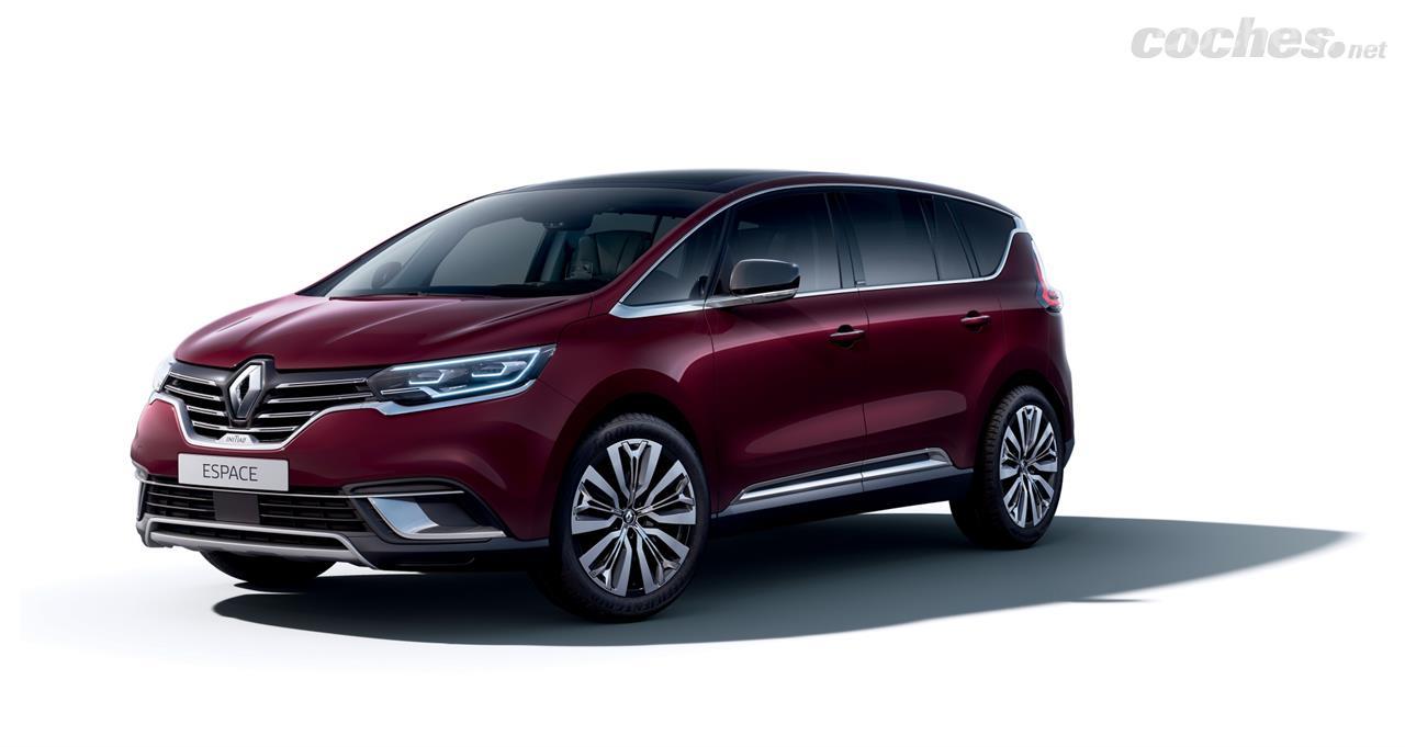 Frontal ligeramente remodelado, nuevos faros, nuevas llantas y color granate específico para el Renault Espace 2020 Initiale Paris