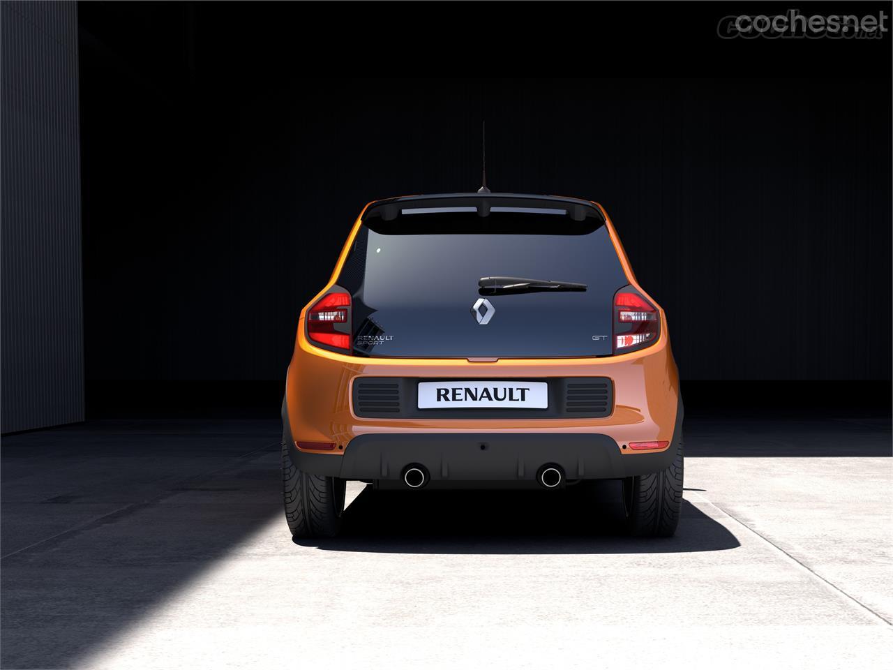 El Renault Twingo GT es fácil de identificar desde la parte posterior gracias a sus dos salidas de escape.