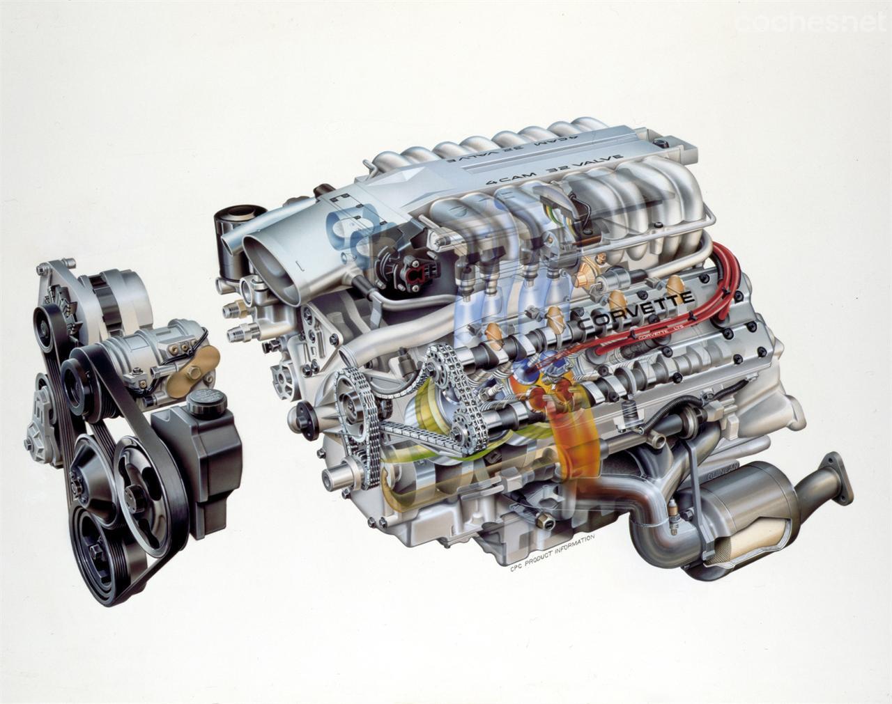 El V8 del ZR-1 (1990-1995) es el único que monta una culata de 4 válvulas por cilindro. La culata la diseñó Lotus cuando estaba bajo control de GM y el bloque de aluminio lo fabricó Mercury Marine.