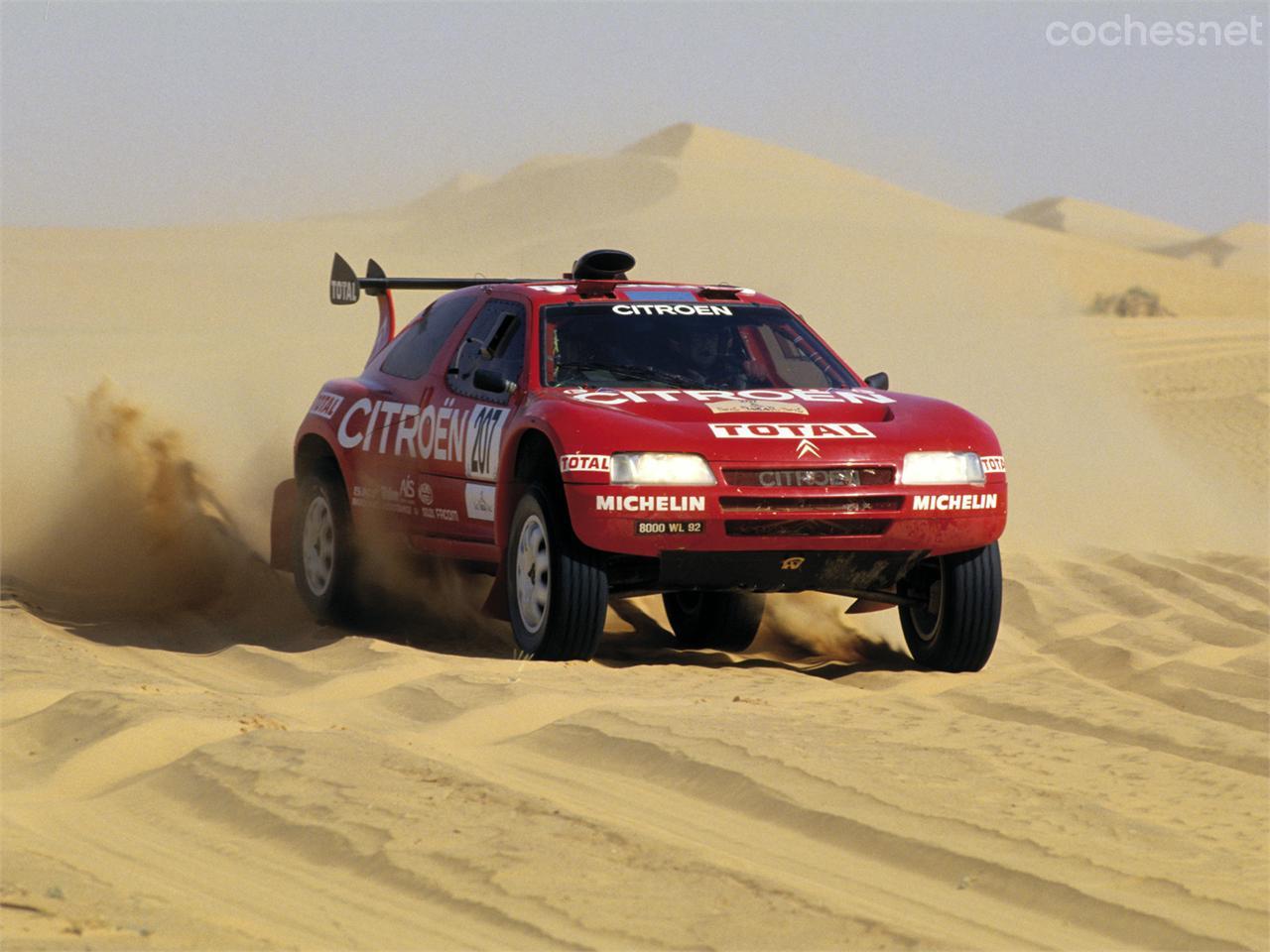 En la época de los grandes prototipos del Dakar, Michelin desarrolló los neumáticos de los Citroën (en la imagen), Peugeot y Mitsubishi ganadores.