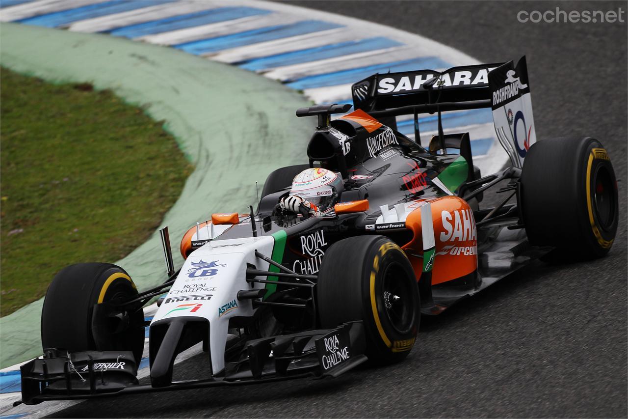 Dani Juncadella al volante del Force India VJM07 animado por un motor V6 Turbo Mercedes-Benz en los test de pretemporada 2014 en Jerez.