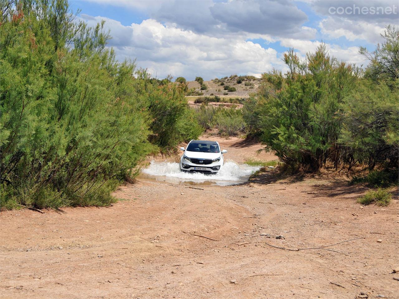 La pista pasa por un par de brazos del Pantano de Alfonso XIII, uno de ellos llevaba un poco de agua