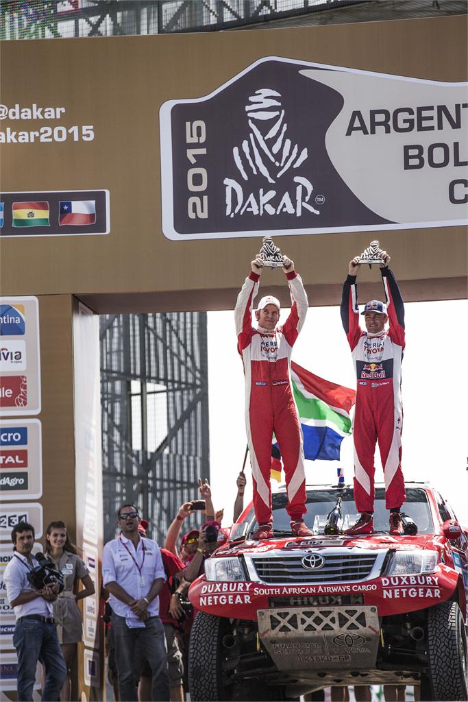 La regularidad le ha valido a Giniel de Villiers la segunda plaza. El sudafricano ha reivindicado, de paso, las cualidades técnicas de su Toyota Hilux y de los prototipos 4x4 con motor de gasolina.