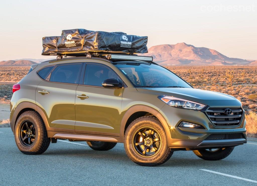 El Hyundai Tucson JP Edition le da un toque más off-road a este SUV, a la vez que militar, debido al color de su carrocería. 