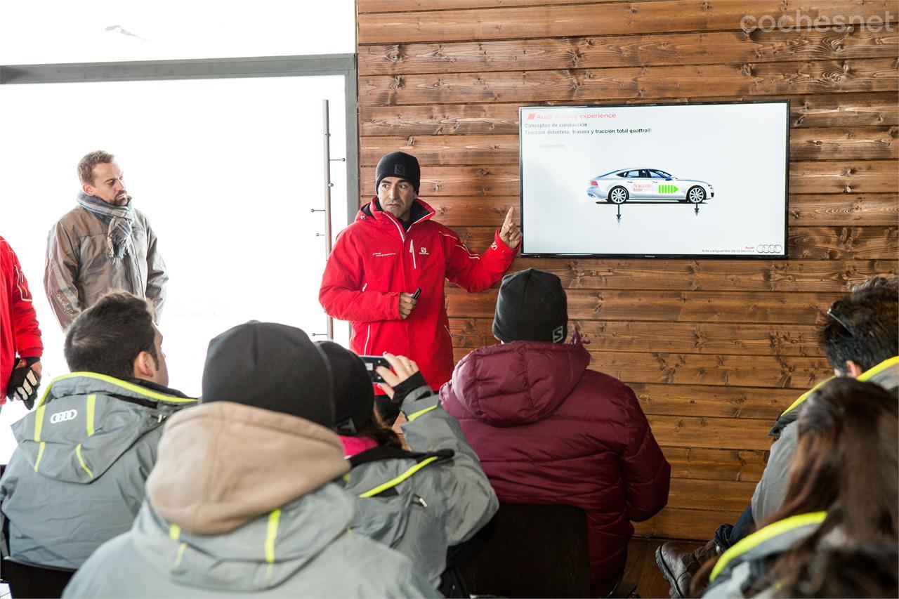 Jordi Gené máximo responsable de la Escuela de Conducción de Audi en España se encargó de darnos las clases teóricas.