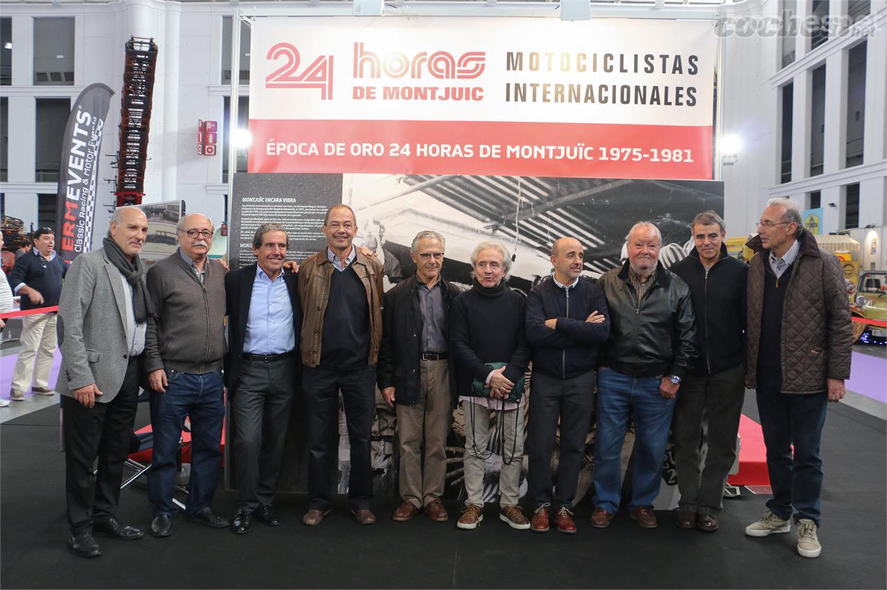 Los motociclistas ganadores de las 24 Horas de Montjuïc, entre ellos nuestro Luís Miguel Reyes, el cuarto por la izquierda.