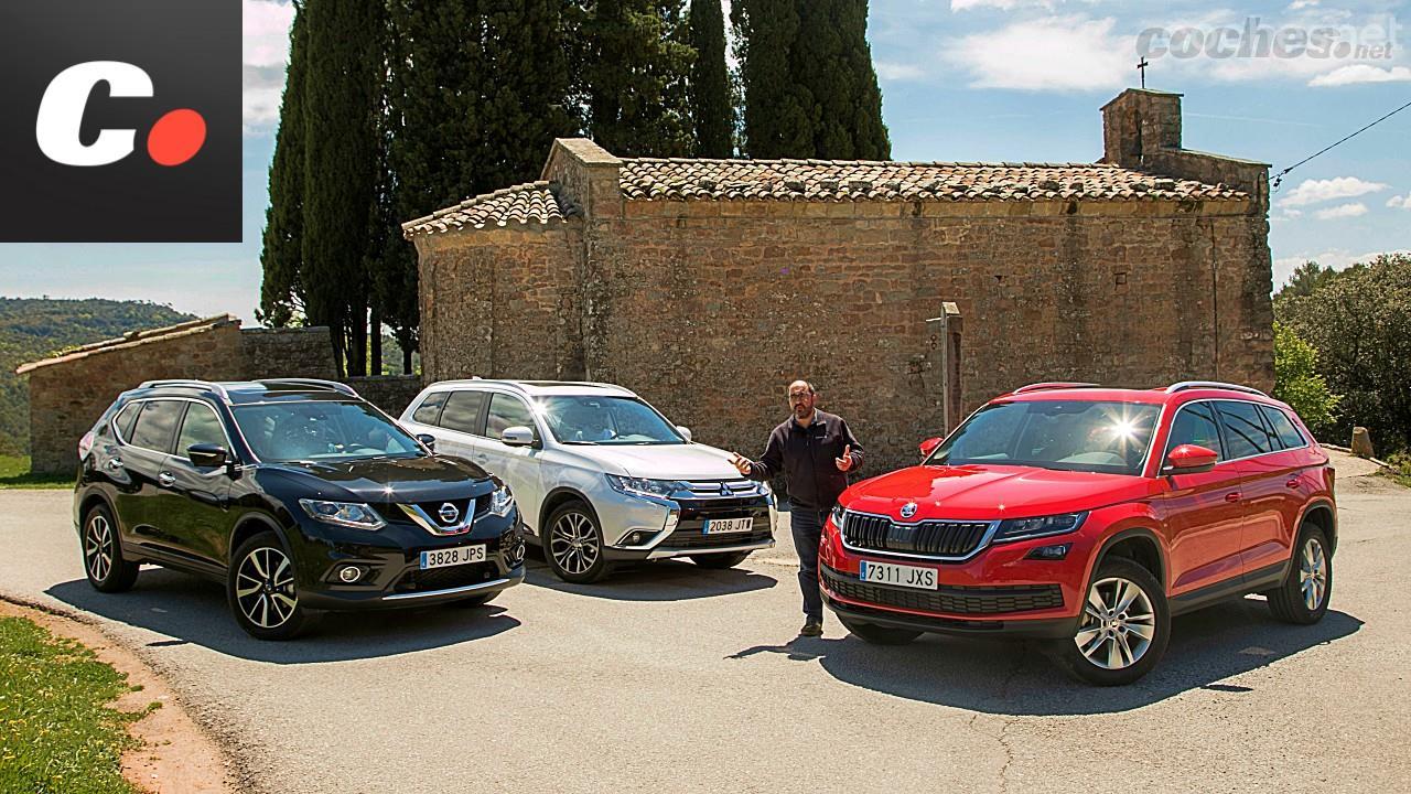 Opiniones de Skoda Kodiaq, Mitsubishi Outlander y Nissan X-Trail: Tres SUV de 7 plazas