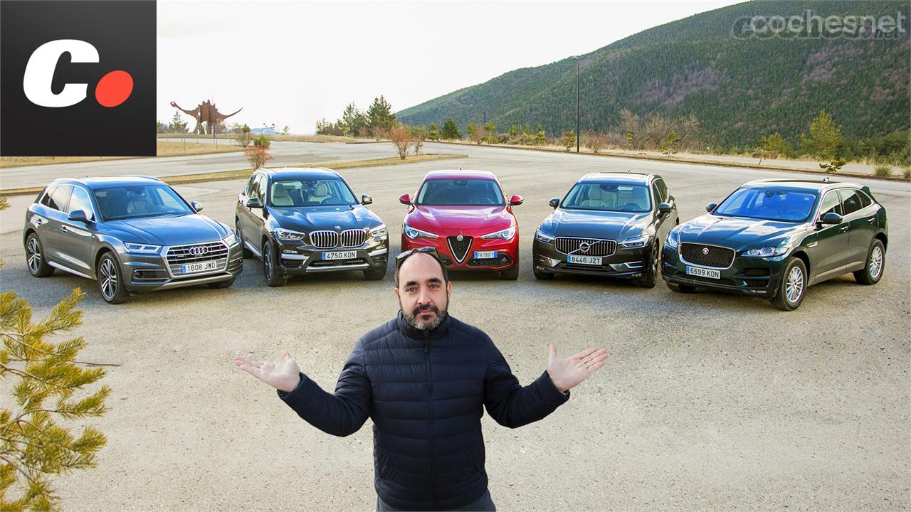 Comparativo SUV Premium: Stelvio, Q5, X3, F-Pace y XC60 diesel