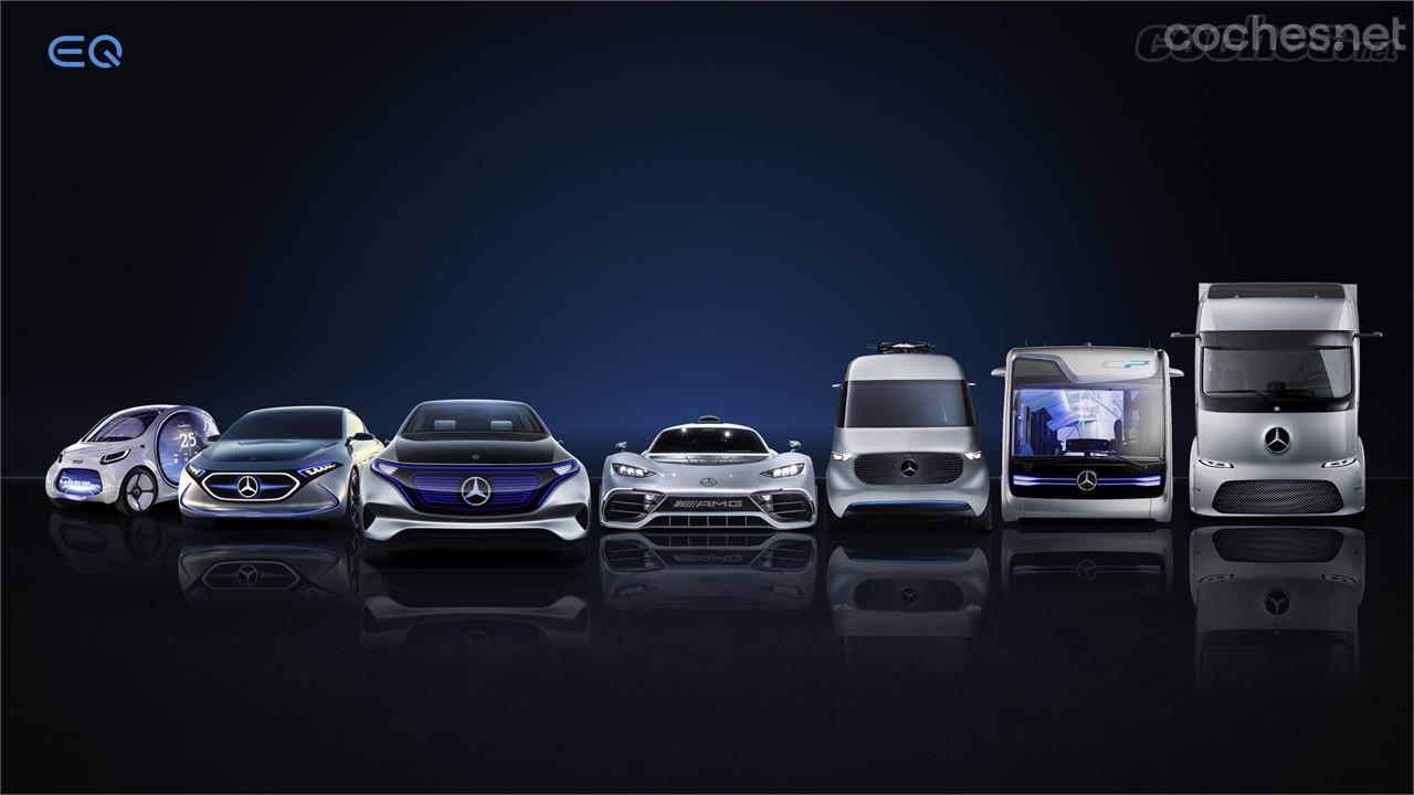 Gama de concept cars de Mercedes que anuncian la completa electrificación de todos los segmentos en los que la marca está presente.