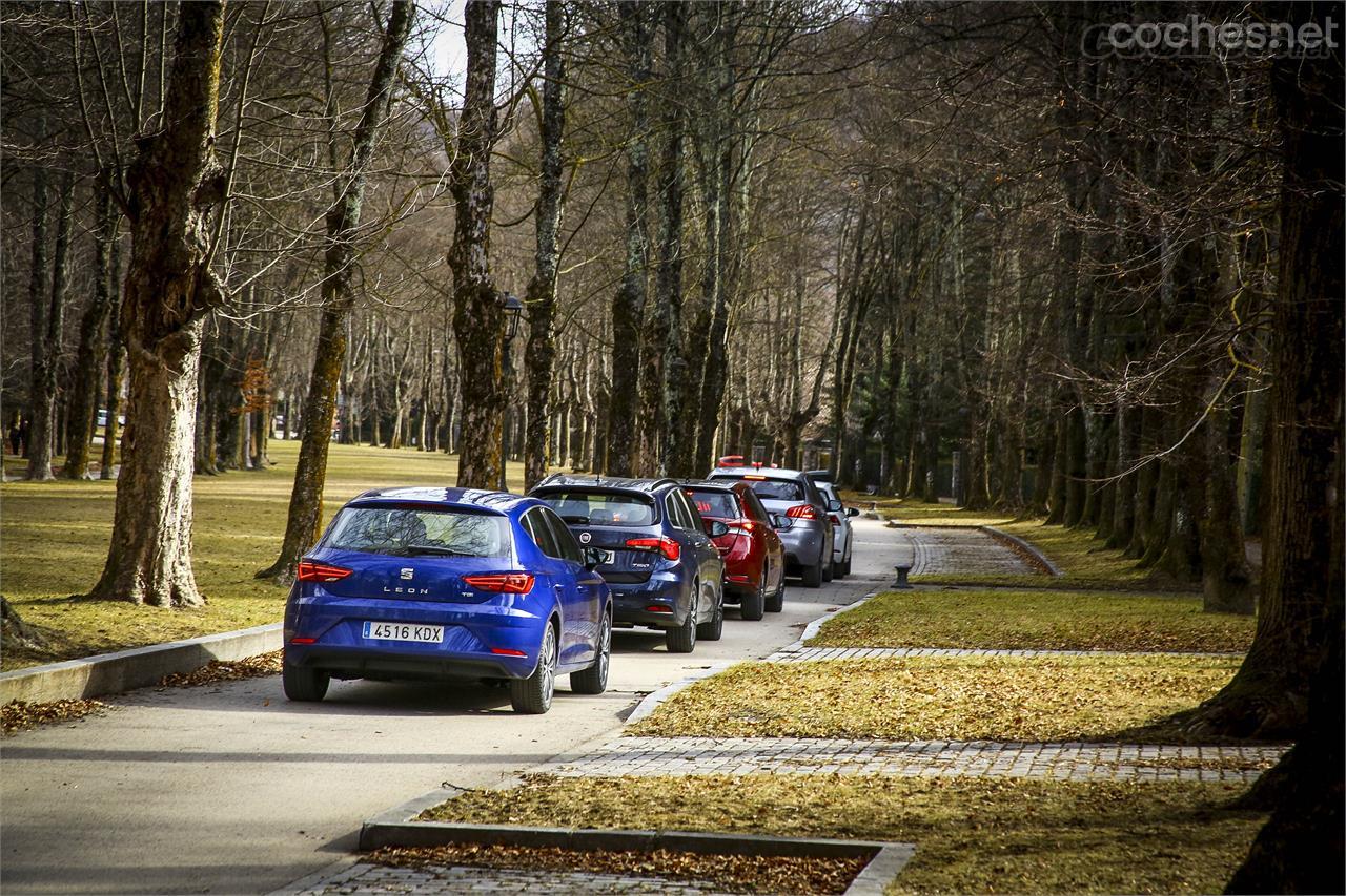 Un coche de gasolina, uno diésel, uno híbrido, uno que compatibiliza gasolina y GLP y otro que consume GNC y gasolina. Estas son las cinco opciones que existen, junto a los coches eléctricos.