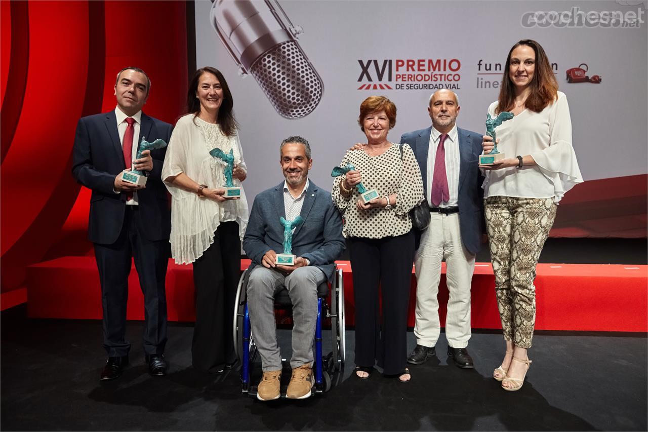 Ganadores del XVI Premio Periodístico de Seguridad Vial de Línea Directa en las cinco categorías.