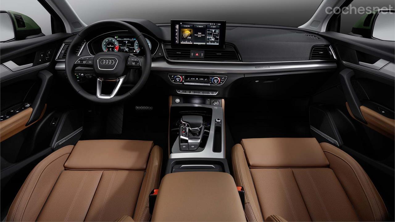 El Audi Q5 de última generación pierde el mando giratorio del túnel central MMI. Todo ahora se gestiona con la pantalla táctil.