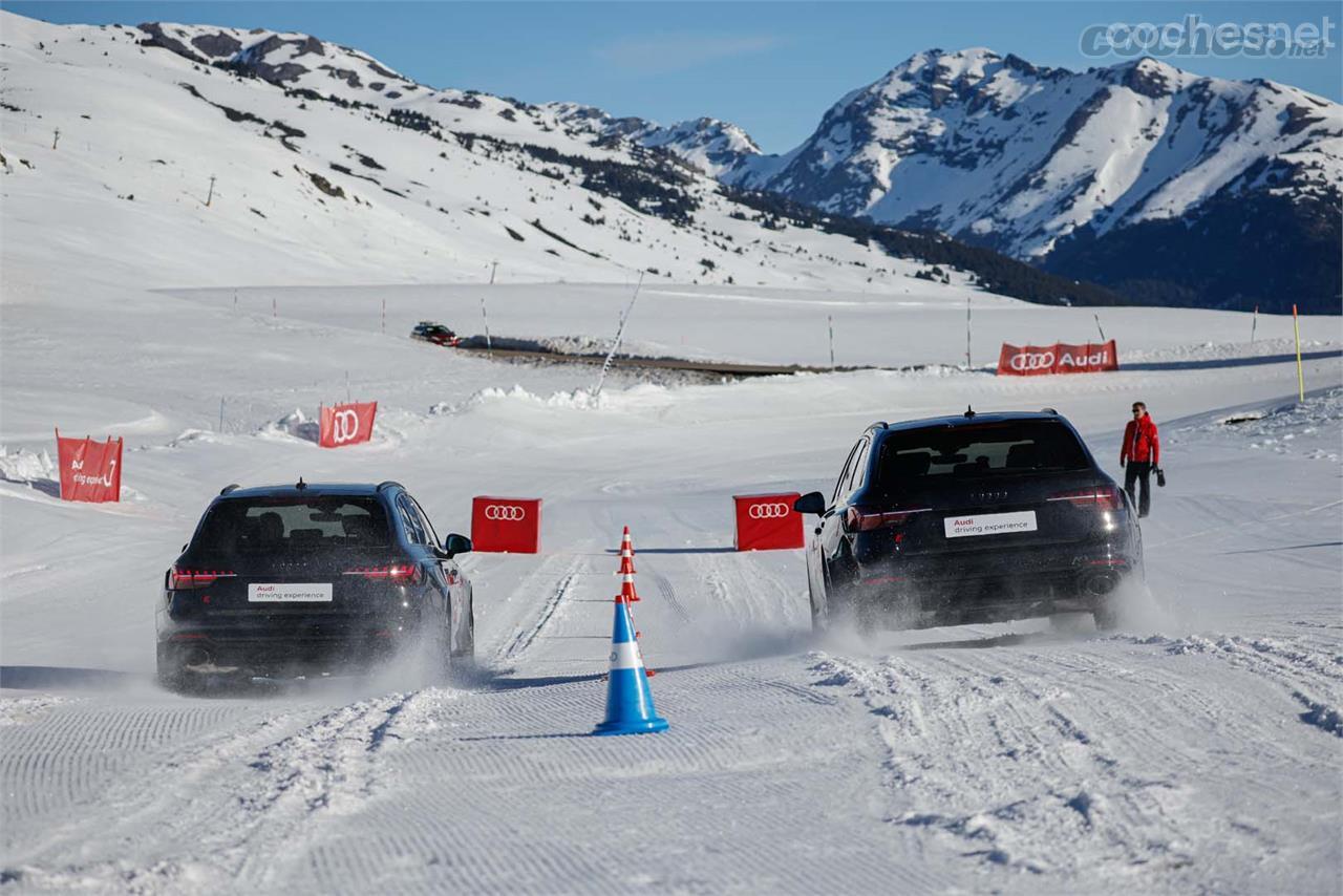 Una de las actividades es una prueba de frenada, para aprender que sobre nieve con los controles activados puedes y debes frenar fuerte.