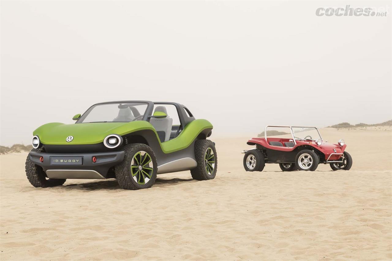 Meyers Manx es uno de los más famosos fabricantes de buggy sobre base Volkswwagen Beelte. Recientemente VW presentó este concept eléctrico ID Buggy.