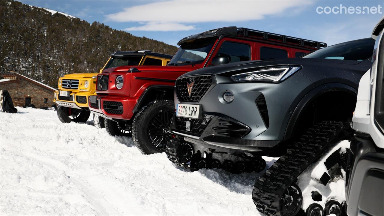 Raptor, CUPRA con ourgas y dos Clase G, los contrincantes sobre cuatro ruedas de Arrancones sobre nieve.