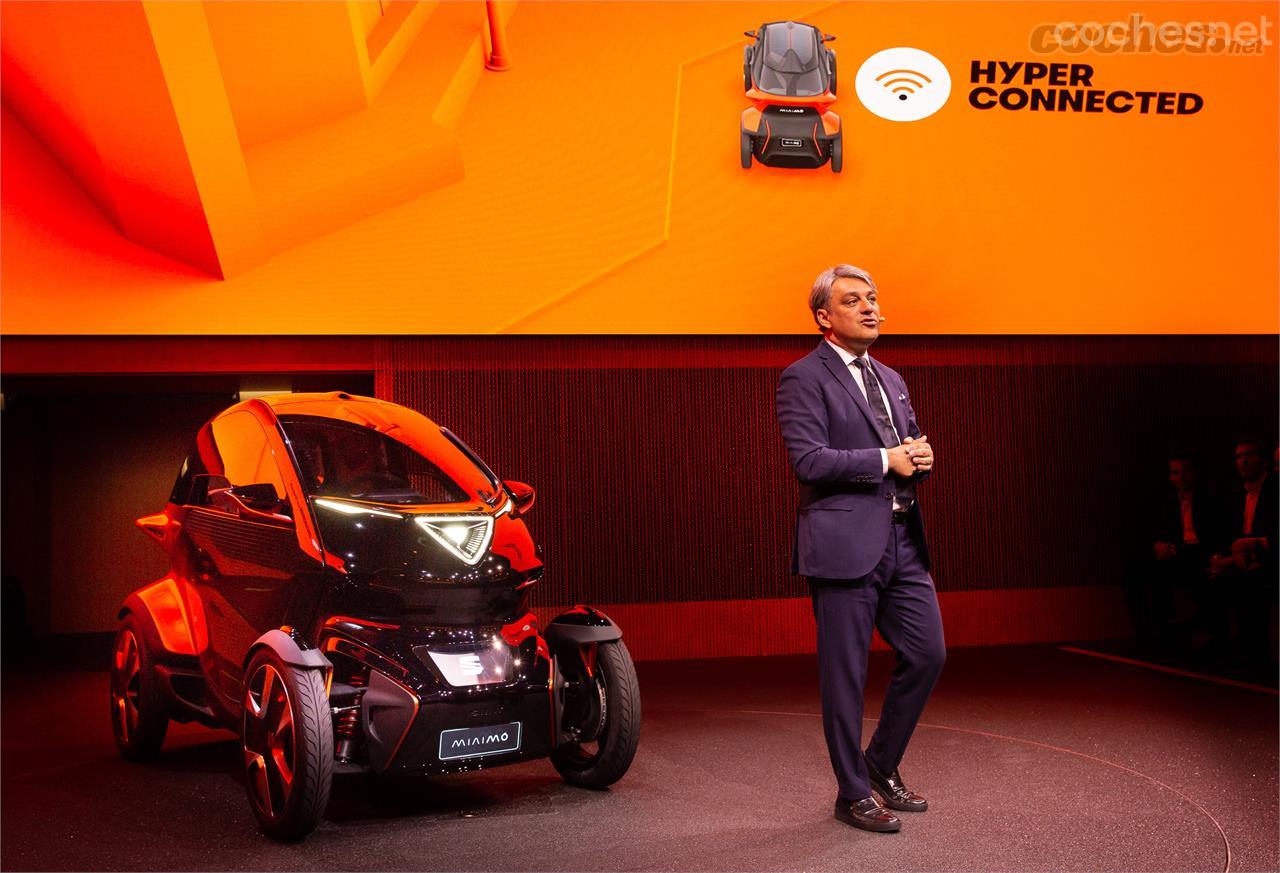 Luca de Meo, Presidente de Seat, presentó el Minimó en el Mobile World Congress de Barcelona. 