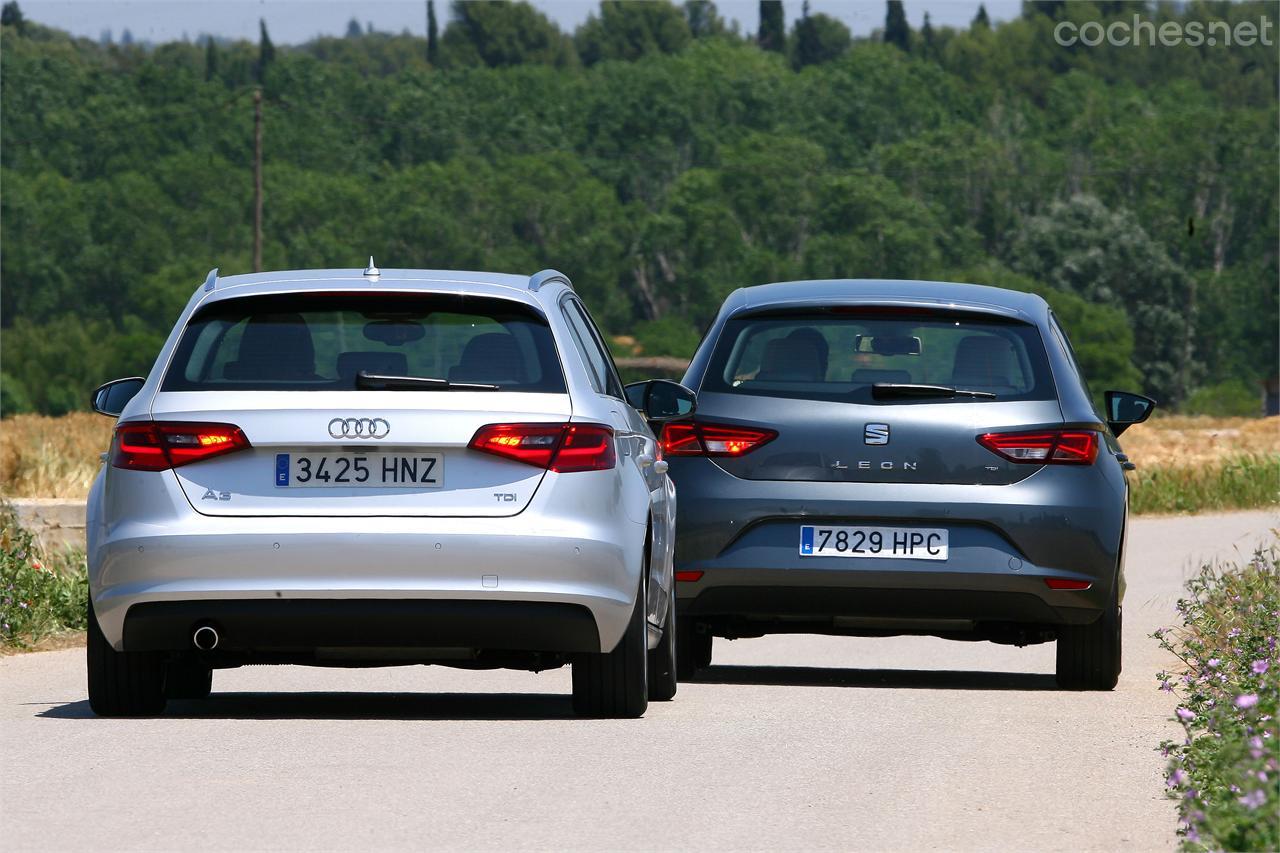 Ambos siguen la estética de la marca; el A3 Sportback parece un A4 Avant y el León... un Ibiza.